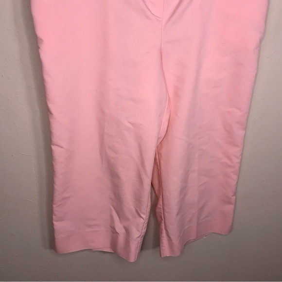 Size Petite 16 Alfred Dunner Pink Capri Pants Elastic Waistband Pastel Cotton - Picture 9 of 12